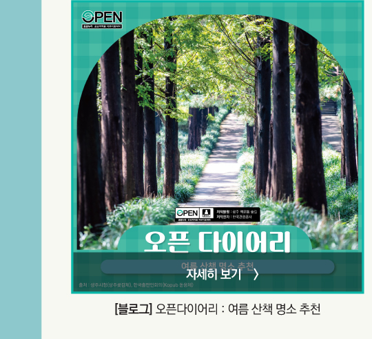 [블로그]오픈다이어리: 여름 산책 명소 추천